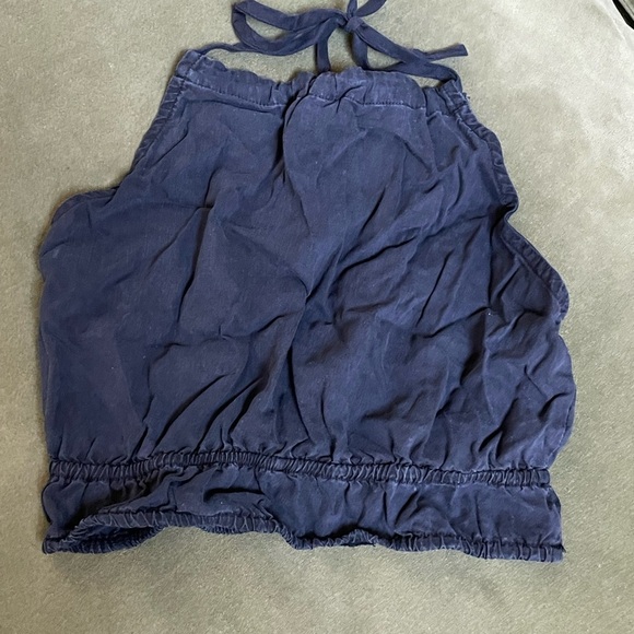 Bella Dahl Black Sleeveless Halter Cinched Waist Crop Top - Picture 4 of 7